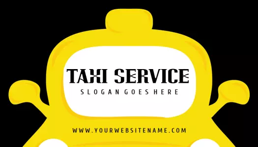 Bright Yellow Taxi Service Contact Information Business Card Template