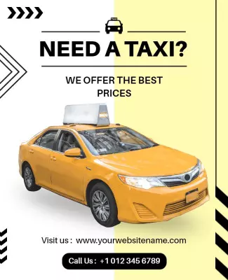 Bright Yellow Taxi Service Promotional Poster Template