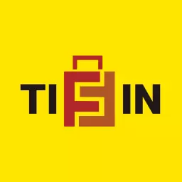 Bright Yellow Tiffin Design Showcasing Fresh Home-Cooked Meals Logo Template