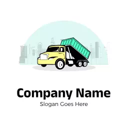 Bright Yellow Truck for Efficient Junk Removal Services Logo Template