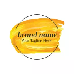 Bright Yellow Watercolor Brush Stroke for Creative Branding Logo Template