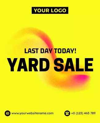 Bright Yellow Yard Sale Event Flyer Template