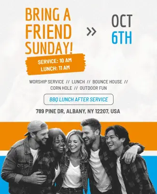 Bring a Friend Sunday Community Event Flyer Template