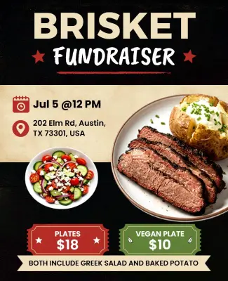 Brisket Fundraiser Event Flyer Template