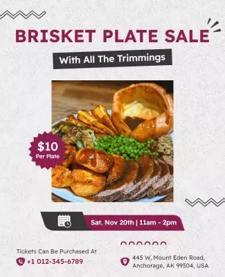 Brisket Plate Sale Event Flyer Template