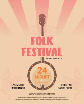 Brookville Folk Festival Music Event Flyer Template