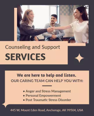 Brown Black Counseling Flyer Template