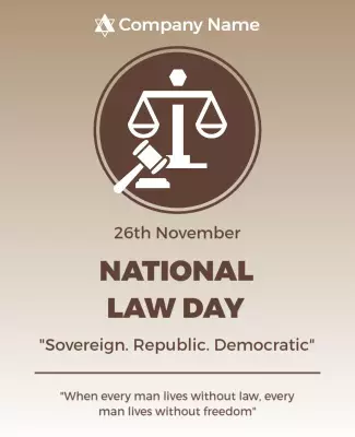 Brown Themed National Law Day Celebration Poster Template