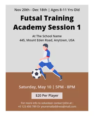 Browne Futsal Sports Flyer Designs Template