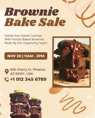 Brownie Bake Sale Event Flyer Template
