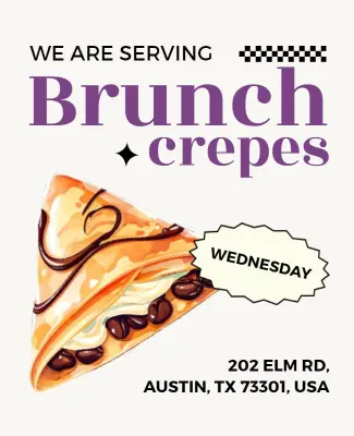 Brunch Crepes Event Flyer Template