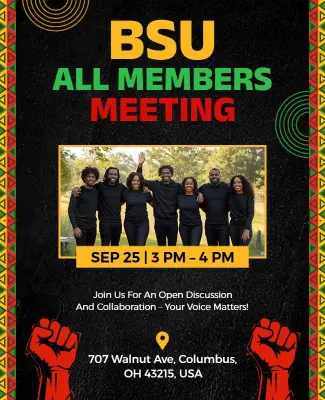 BSU Members Meeting Discussion Flyer Template