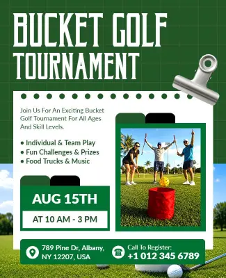 Bucket Golf Tournament Event Flyer Template