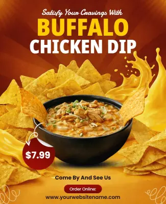 Buffalo Chicken Dip Promotion Flyer Template
