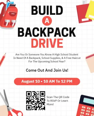 Build a Backpack Donation Drive for Students Flyer Template