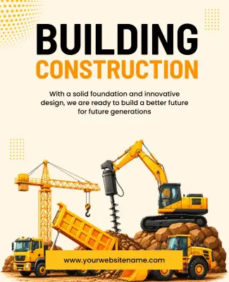 Building Construction Equipment Promotional Poster Template