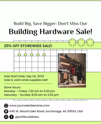 Building Hardware Sale Promotional Flyer Template