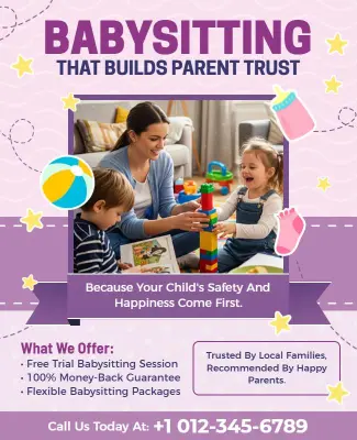 Building Parent Trust Babysitting Flyer Template