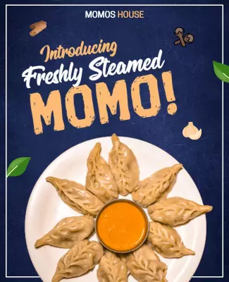 Bunting and Deep Fir Momos Flyer Template