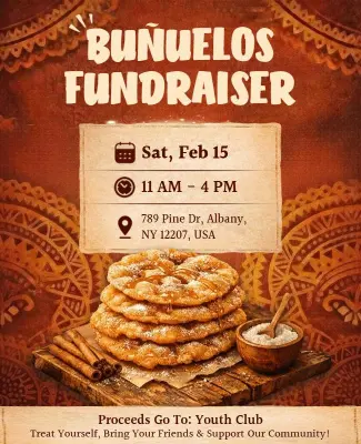 Bunuelos Fundraiser Community Event Flyer Template