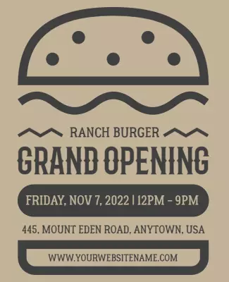 Burger Restaurant Grand Opening Flyer Template