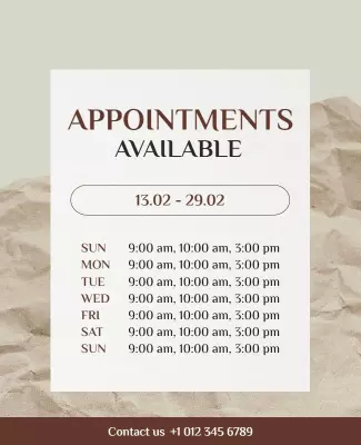 Business Schedule for Appointments Flyer Template