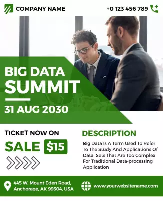 Business Big Data Summit Promotional Flyer Template