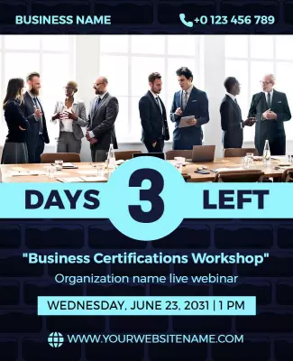 Business Certifications Workshop Webinar Flyer Template