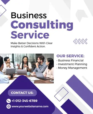 Business Consulting Service Promotion Poster Template