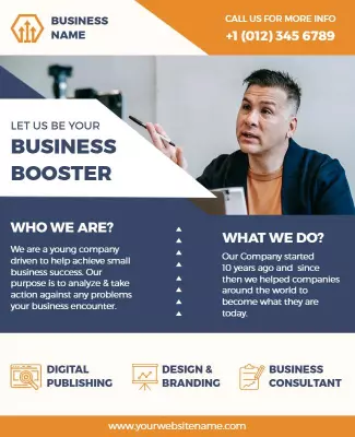 Modern Blue Business Consulting Services Flyer Template