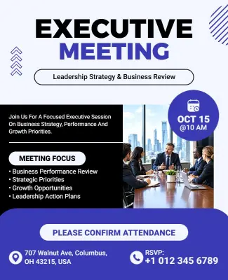 Business Executive Strategy Meeting Flyer Template