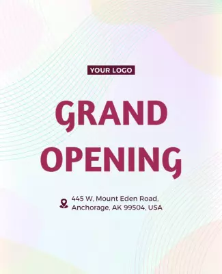 Modern Gradient Grand Opening Announcement Flyer Template