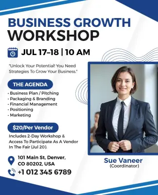 Business Growth Workshop Promotion Flyer Template
