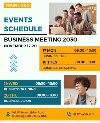 Business Meeting Schedule Flyer Template