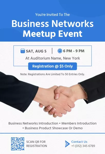 Business Networks Professional Meetup Event Invitation Template