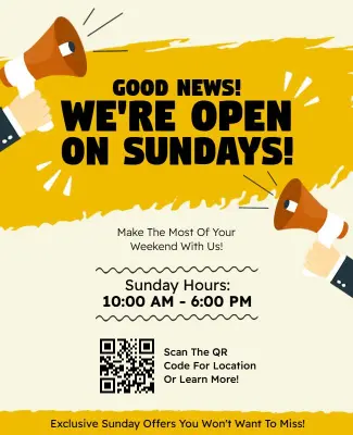 Business Open on Sundays Flyer Template