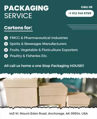 Business Packaging Service Promotional Flyer Template