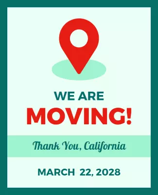 Vibrant Moving Announcement with Location Pin Flyer Template
