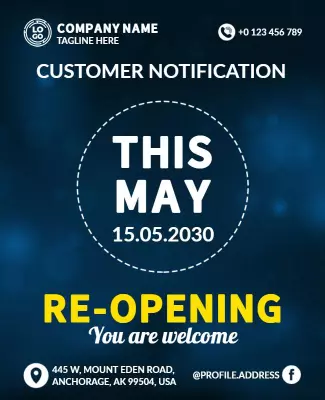 Business Reopening Announcement Flyer Template