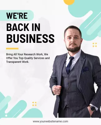 Professional Blue Business Services Announcement Flyer Template