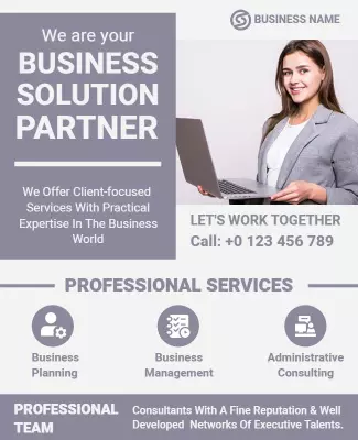 Business Solutions and Consulting Services Flyer Template