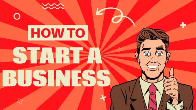 Business Startup Guide Comic Style YouTube Thumbnail Template