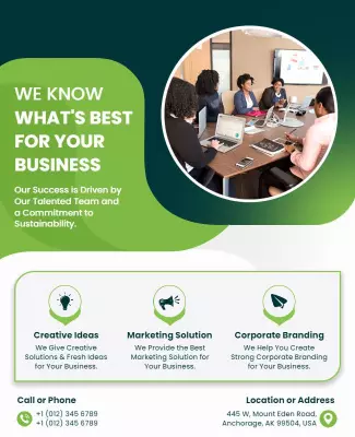 Business Strategy Meeting Promotional Flyer Template