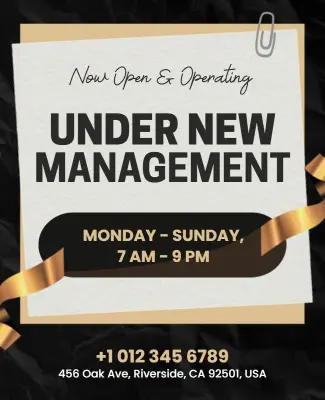 Business Under New Management Announcement Flyer Template