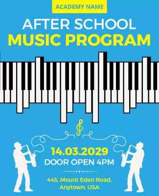 Butterfly Blue and Ball Blue After School Flyer Template
