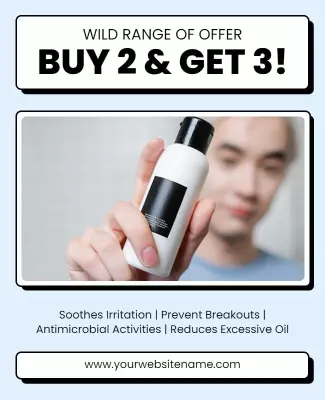 Buy Two Get One Skincare Promotion Flyer Template