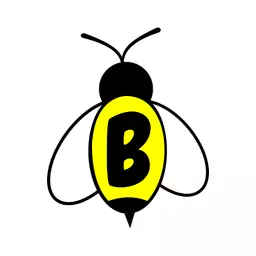 Buzzing Bee with Bright Yellow Letter B for Alphabet Logo Template
