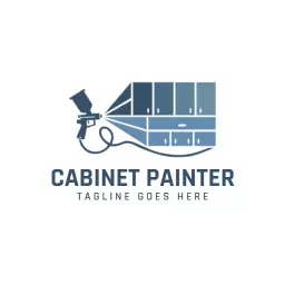 Cabinet Painter Using Spray Technique in Professional Painting Logo Template