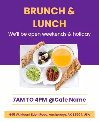 Cafe Weekend Brunch and Lunch Flyer Template