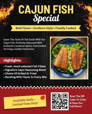 Cajun Fish Special Promotion Flyer Template